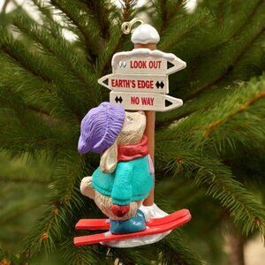 1994 Hallmark Keepsake Ornament "Thrill A Minute" Skiing Rabbit Ornament